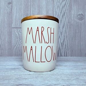 Rare hard to find red letter Rae Dunn marshmallow canister storage container